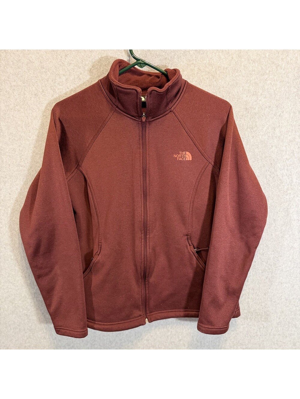 The North Face Fall Zip Jacket Red Cayenne Heather Size Medium